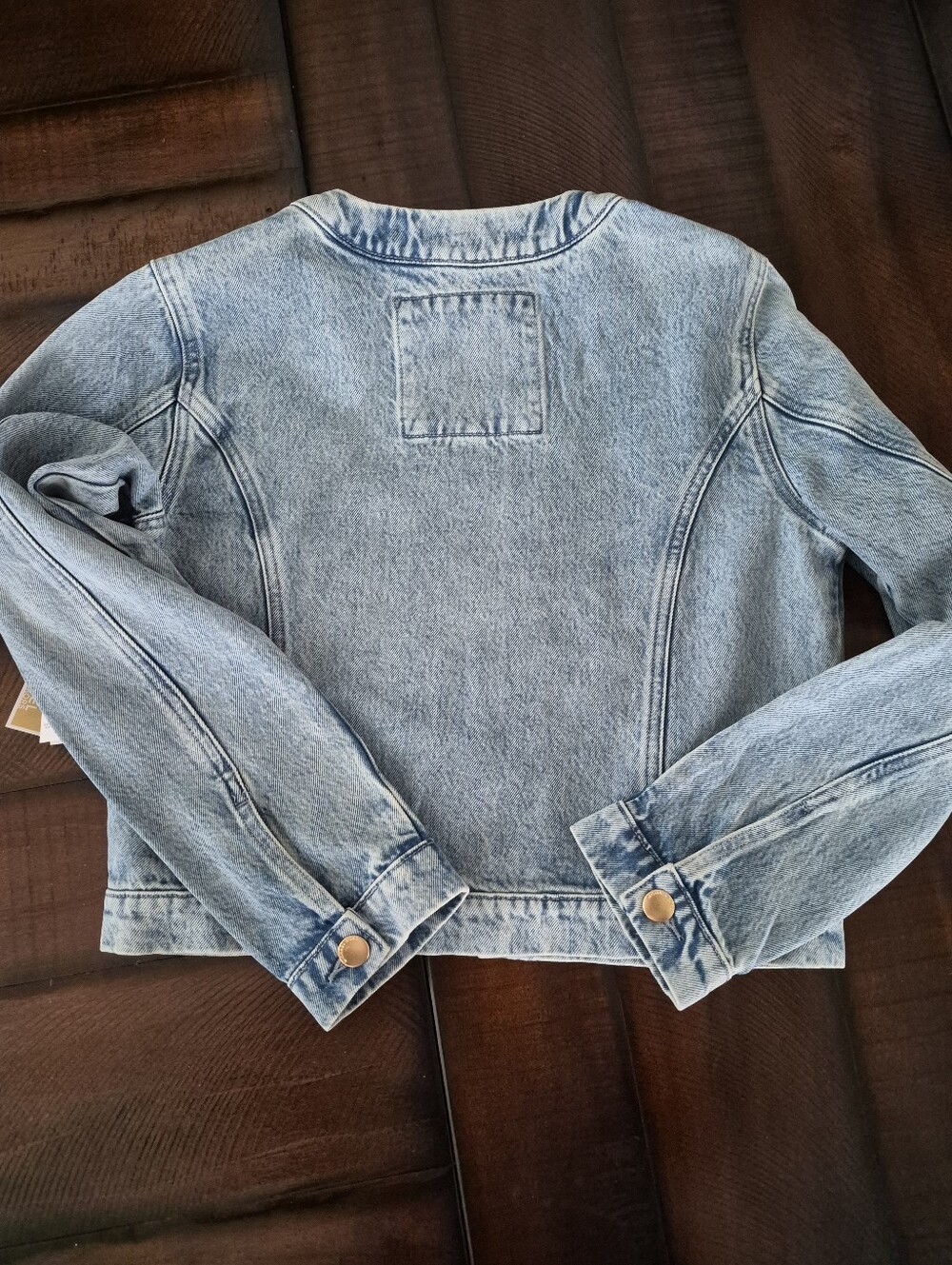 NWT Michael Kors Light Blue Denim Jacket with Grommet Detail - Size Small - Picture 3 of 4